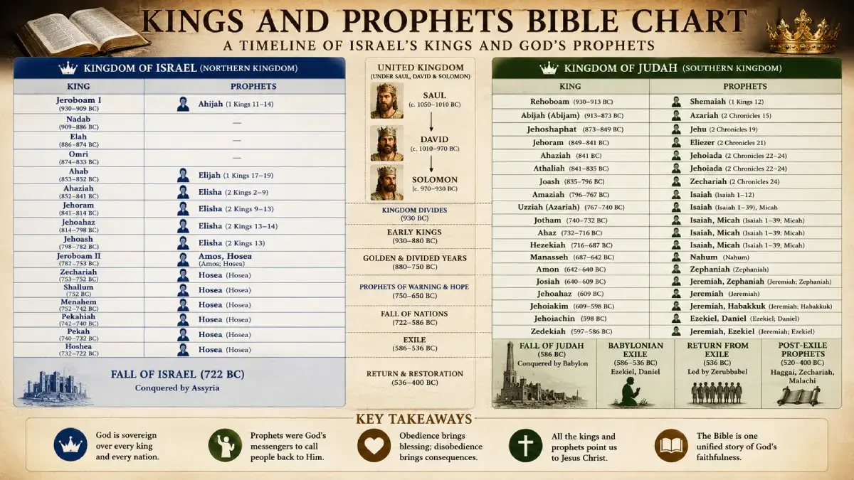 Kings and Prophets Bible Chart: A Simple Guide to Israel's Kings and God's Prophets 1 Kings and Prophets Bible Chart